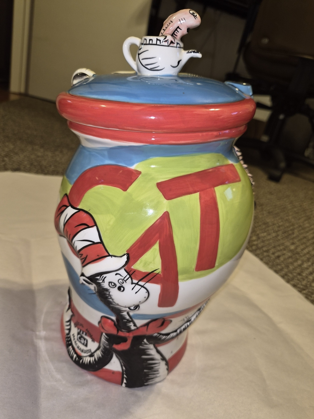 Dr Seuss Cat in the Hat Ceramic Cookie Jar 2003 Movie Edition Official Merchandi